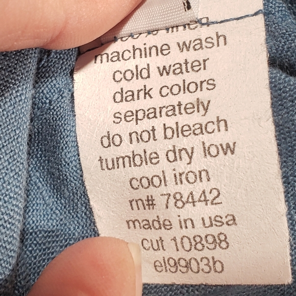 Allen Allen Linen Button Down Long Blouse Size XL - Picture 4 of 12